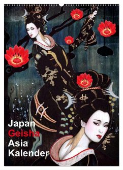 Geisha Asia Japan Pin-up Kalender (Wandkalender 2025 DIN A2 hoch), CALVENDO Monatskalender