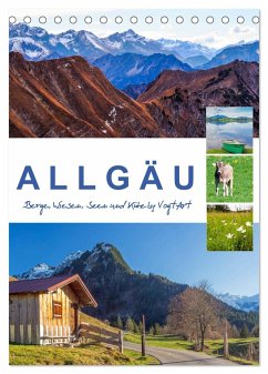 Allgäu, Berge, Wiesen, Seen und Kühe. (Tischkalender 2025 DIN A5 hoch), CALVENDO Monatskalender