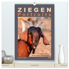 Ziegenportraits (hochwertiger Premium Wandkalender 2025 DIN A2 hoch), Kunstdruck in Hochglanz - Calvendo;Löwer, Sabine