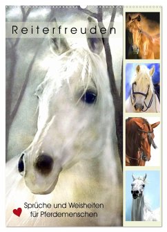Reiterfreuden. Sprüche und Weisheiten für Pferdemenschen (Wandkalender 2025 DIN A2 hoch), CALVENDO Monatskalender - Calvendo;Hurley, Rose