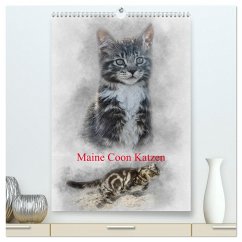 Maine Coon Katzen (hochwertiger Premium Wandkalender 2025 DIN A2 hoch), Kunstdruck in Hochglanz