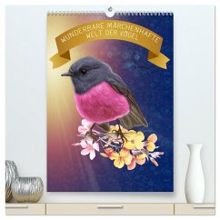 Wunderbare märchenhafte Welt der Vögel (hochwertiger Premium Wandkalender 2025 DIN A2 hoch), Kunstdruck in Hochglanz