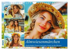 Almwiesenmärchen. Zauberhafte Frauen und gute Laune in den Bergen (Wandkalender 2025 DIN A4 quer), CALVENDO Monatskalender