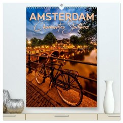 AMSTERDAM Charmantes Stadtherz (hochwertiger Premium Wandkalender 2025 DIN A2 hoch), Kunstdruck in Hochglanz