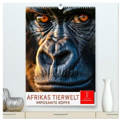 Afrikas Tierwelt - imposante Köpfe (hochwertiger Premium Wandkalender 2025 DIN A2 hoch), Kunstdruck in Hochglanz - Calvendo;Roder, Peter