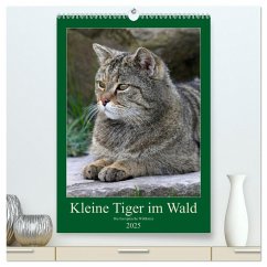 Kleine Tiger im Wald (hochwertiger Premium Wandkalender 2025 DIN A2 hoch), Kunstdruck in Hochglanz