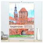 Tangermünde - Illustrationen der Stadt an der Elbe (hochwertiger Premium Wandkalender 2025 DIN A2 hoch), Kunstdruck in Hochglanz