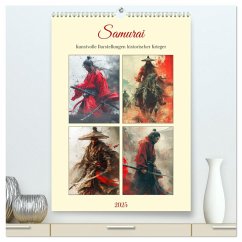 Samurai. Kunstvolle Darstellungen historischer Krieger (hochwertiger Premium Wandkalender 2025 DIN A2 hoch), Kunstdruck in Hochglanz - Calvendo;Hurley, Rose