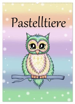 Pastelltiere (Wandkalender 2025 DIN A2 hoch), CALVENDO Monatskalender