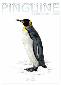 Pinguine - 13 Illustrationen (Tischkalender 2025 DIN A5 hoch), CALVENDO Monatskalender