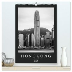Hongkong schwarzweiß (hochwertiger Premium Wandkalender 2025 DIN A2 hoch), Kunstdruck in Hochglanz