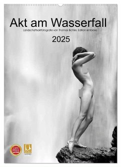 Akt am Wasserfall (Wandkalender 2025 DIN A2 hoch), CALVENDO Monatskalender