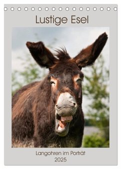 Lustige Esel - Langohren im Porträt (Tischkalender 2025 DIN A5 hoch), CALVENDO Monatskalender