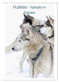 Huskies - Portraits im Schnee (Wandkalender 2025 DIN A3 hoch), CALVENDO Monatskalender