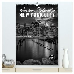 NEW YORK CITY Monochrome Stadtansichten (hochwertiger Premium Wandkalender 2025 DIN A2 hoch), Kunstdruck in Hochglanz - Calvendo;Viola, Melanie