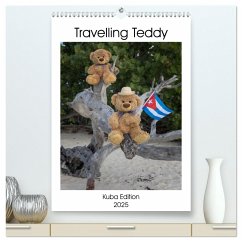 Travelling Teddy Kuba Edition 2025 (hochwertiger Premium Wandkalender 2025 DIN A2 hoch), Kunstdruck in Hochglanz