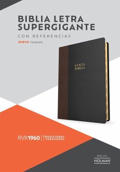 Cover Rvr 1960 Biblia Letra Supergigante, Negro Con Café Símil Piel, Con Índice