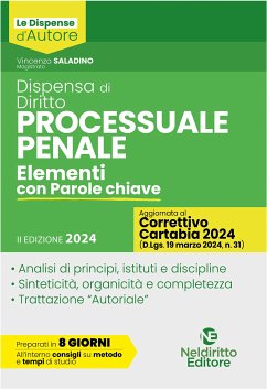 Dispensa di Diritto Processuale Penale 2024 (eBook, ePUB) - Saladino, Vincenzo