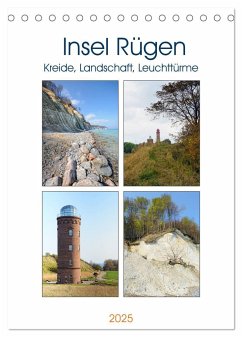 Insel Rügen - Kreide, Landschaft, Leuchttürme (Tischkalender 2025 DIN A5 hoch), CALVENDO Monatskalender - Calvendo;Frost, Anja