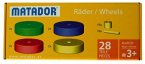 MATADOR 21240 - Maker Räder-Set, 28 Teile, Baukasten-Erweiterung, 28 Teile, Holz, Konstruktionsbaukasten, ab 3 Jahren, Spielend lernen!