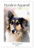 Hunde in Aquarell - Jahresplaner (Wandkalender 2025 DIN A2 hoch), CALVENDO Monatskalender