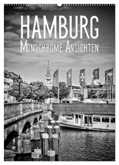 HAMBURG Monochrome Ansichten (Wandkalender 2025 DIN A2 hoch), CALVENDO Monatskalender