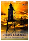 Deutsche Leuchttürme - maritimer Geburtstagsplaner (Wandkalender 2025 DIN A4 hoch), CALVENDO Monatskalender