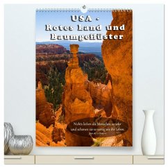 USA - Rotes Land und Baumgeflüster (hochwertiger Premium Wandkalender 2025 DIN A2 hoch), Kunstdruck in Hochglanz