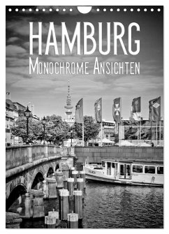 HAMBURG Monochrome Ansichten (Wandkalender 2025 DIN A4 hoch), CALVENDO Monatskalender