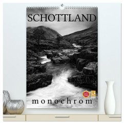 Schottland Monochrom (hochwertiger Premium Wandkalender 2025 DIN A2 hoch), Kunstdruck in Hochglanz