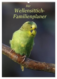 Der Wellensittich-Familienplaner (Wandkalender 2025 DIN A2 hoch), CALVENDO Monatskalender