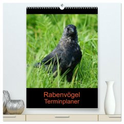 Rabenvögel Terminplaner (hochwertiger Premium Wandkalender 2025 DIN A2 hoch), Kunstdruck in Hochglanz