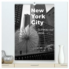 New York City Schwarz auf Weiß (hochwertiger Premium Wandkalender 2025 DIN A2 hoch), Kunstdruck in Hochglanz