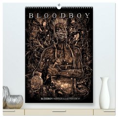 BLOODBOY/ HORROR ILLUSTRATION V1 (hochwertiger Premium Wandkalender 2025 DIN A2 hoch), Kunstdruck in Hochglanz