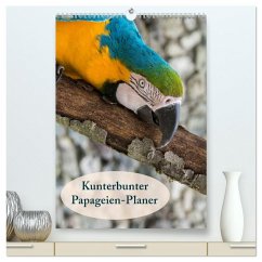 Kunterbunter Papageien-Planer (hochwertiger Premium Wandkalender 2025 DIN A2 hoch), Kunstdruck in Hochglanz - Calvendo;Beuck, Angelika