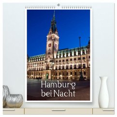 Hamburg bei Nacht (hochwertiger Premium Wandkalender 2025 DIN A2 hoch), Kunstdruck in Hochglanz - Calvendo;Enders, Borg