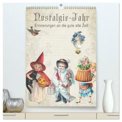 Nostalgie-Jahr, Motive aus alten Poesiealben (hochwertiger Premium Wandkalender 2025 DIN A2 hoch), Kunstdruck in Hochglanz - Calvendo;Reek, Babette