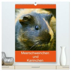 Meerschweinchen und Kaninchen Familienplaner (hochwertiger Premium Wandkalender 2025 DIN A2 hoch), Kunstdruck in Hochglanz