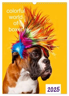 colorful world of boxer 2025 (Wandkalender 2025 DIN A3 hoch), CALVENDO Monatskalender