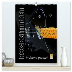 ROCKGITARREN in Szene gesetzt / Geburtstagskalender (hochwertiger Premium Wandkalender 2025 DIN A2 hoch), Kunstdruck in Hochglanz