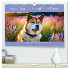 Akita Inu - Inbegriff der Treue (hochwertiger Premium Wandkalender 2025 DIN A2 quer), Kunstdruck in Hochglanz