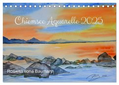 Chiemsee Aquarelle (Tischkalender 2025 DIN A5 quer), CALVENDO Monatskalender