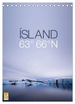 ÍSLAND 63° 66° N (Tischkalender 2025 DIN A5 hoch), CALVENDO Monatskalender