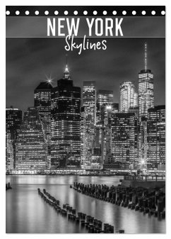 NEW YORK Skylines (Tischkalender 2025 DIN A5 hoch), CALVENDO Monatskalender