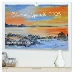 Chiemsee Aquarelle (hochwertiger Premium Wandkalender 2025 DIN A2 quer), Kunstdruck in Hochglanz