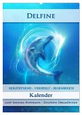 Delfine - Kalender (Wandkalender 2025 DIN A2 hoch), CALVENDO Monatskalender