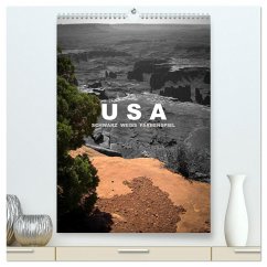 USA - Schwarz weiss Farbenspiel / CH-Version (hochwertiger Premium Wandkalender 2025 DIN A2 hoch), Kunstdruck in Hochglanz