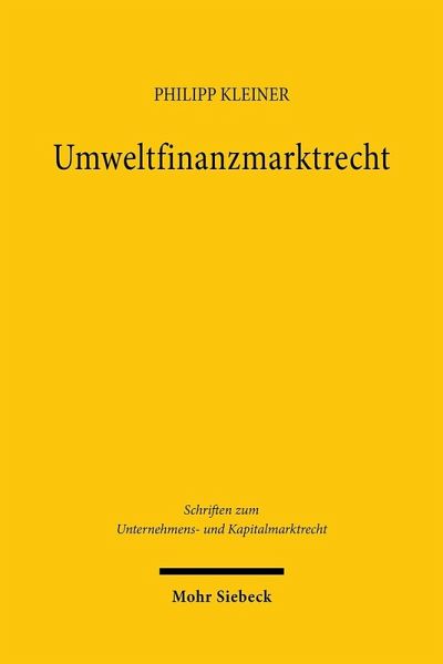 Umweltfinanzmarktrecht (eBook, PDF)