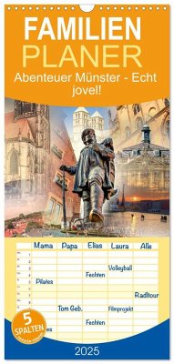 Familienplaner 2025 - Abenteuer Münster - Echt jovel! mit 5 Spalten (Wandkalender, 21 x 45 cm) CALVENDO