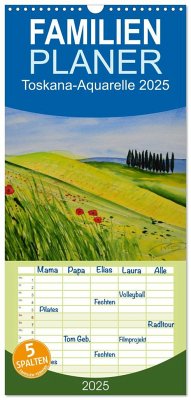 Familienplaner 2025 - Toskana-Aquarelle 2025 mit 5 Spalten (Wandkalender, 21 x 45 cm) CALVENDO - Calvendo;Ilona Baumann, Roswita
